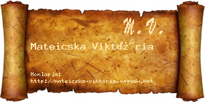Mateicska Viktória névjegykártya